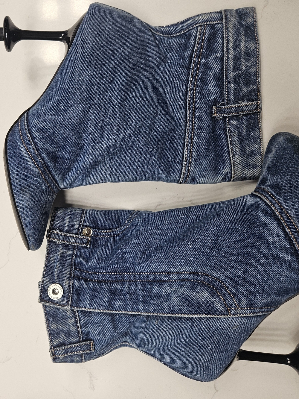Source Unknown Denim Blue Ankle Jeans Bootie